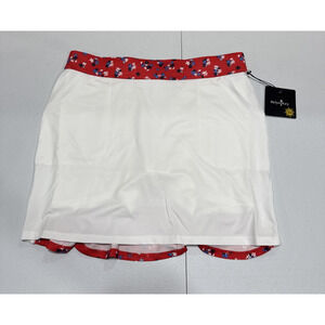 Belyn Key Ruffle Skort Skirt White Red Blue American Beauty Floral S Golf Sports
